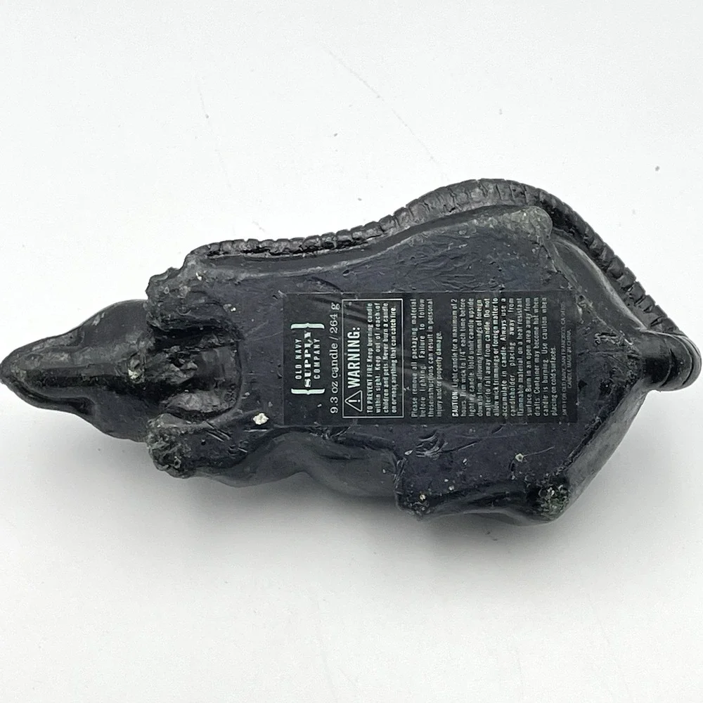 Vintage 1990s Old Navy Supply Company Black Rat Mouse Candle Halloween 9.3 Oz